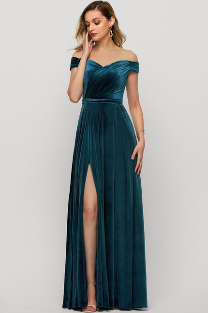 Robe Portefeuille Velours Émeraude Chic