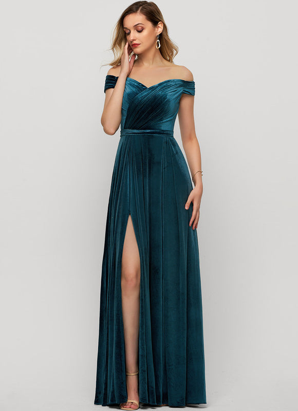 Robe Portefeuille Velours Émeraude Chic