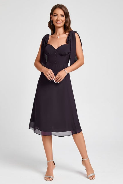 Robe Portefeuille Satinée Nuit - gallery 1