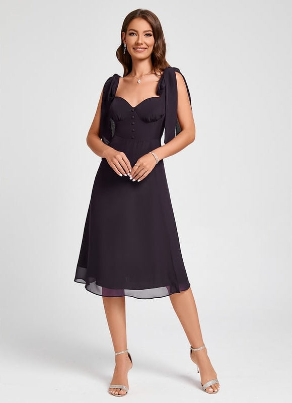 Robe Portefeuille Satinée Nuit - gallery 1