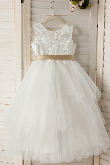 Robe Portefeuille Tulle Ivoire - gallery 3