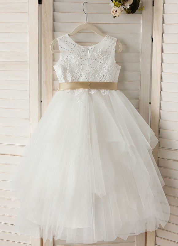 Robe Portefeuille Tulle Ivoire - gallery 3