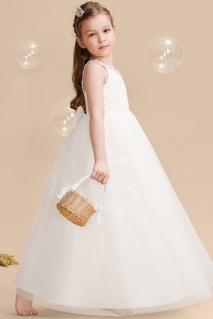Robe Portefeuille Enfant Écrue Élégante - gallery 1