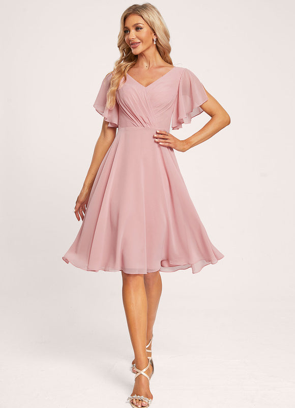 Robe Portefeuille Mousseline Rose