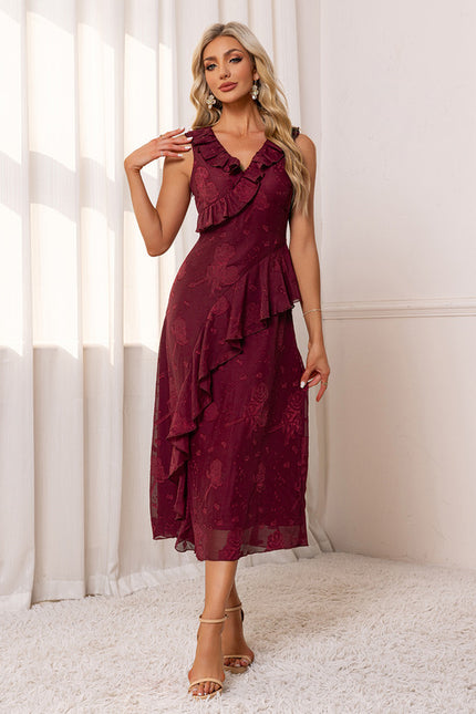 Robe Portefeuille Avec Volant - gallery 4