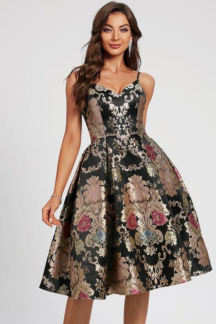 Robe Portefeuille Florale Nocturne