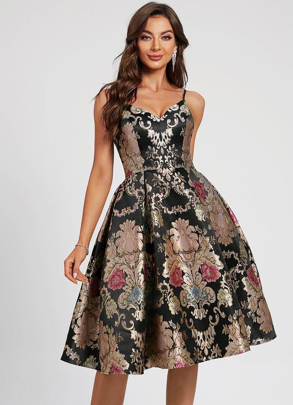 Robe Portefeuille Florale Nocturne