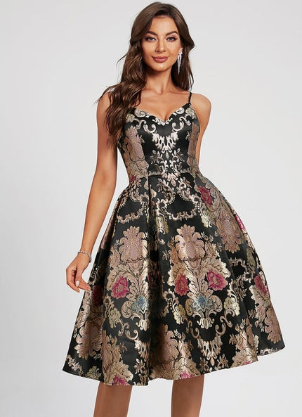 Robe Portefeuille Florale Nocturne