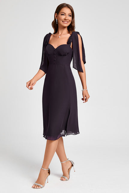 Robe Portefeuille Satinée Nuit
