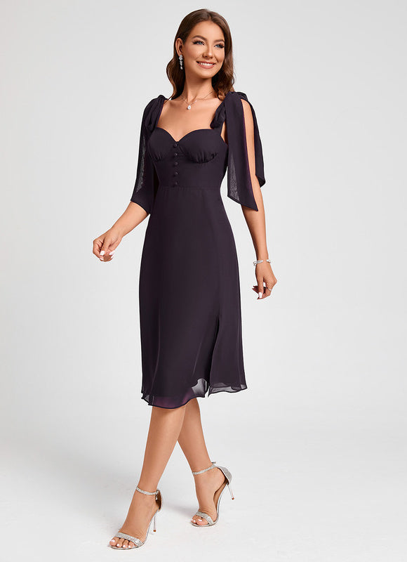 Robe Portefeuille Satinée Nuit