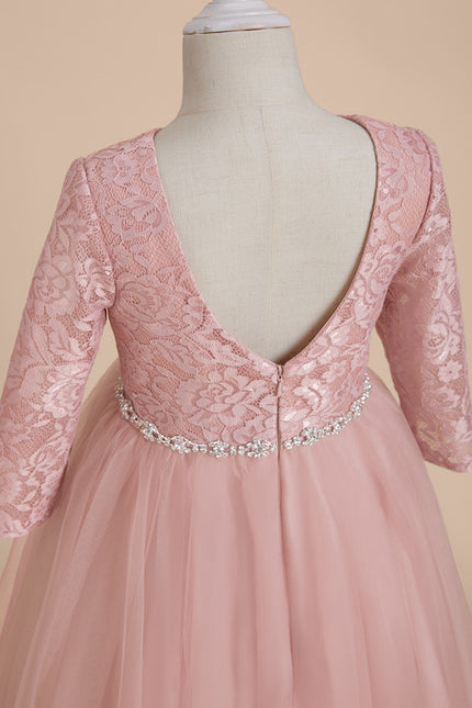 Robe Portefeuille Tulle Rose Poudré - gallery 4