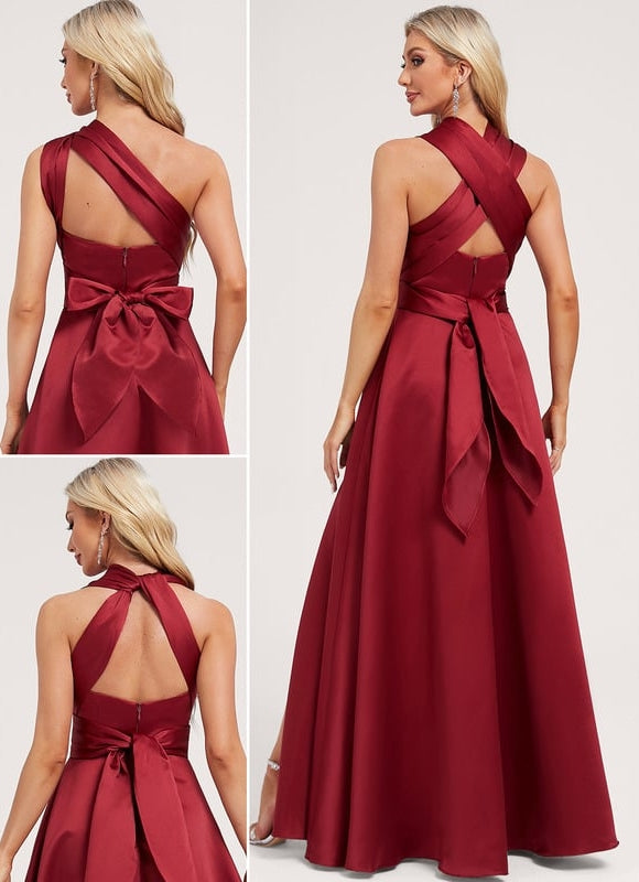 Robe Portefeuille Satin Évasée - gallery 1