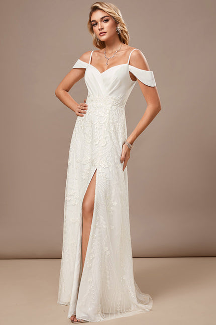 Robe Portefeuille Longue Blanche - gallery 1