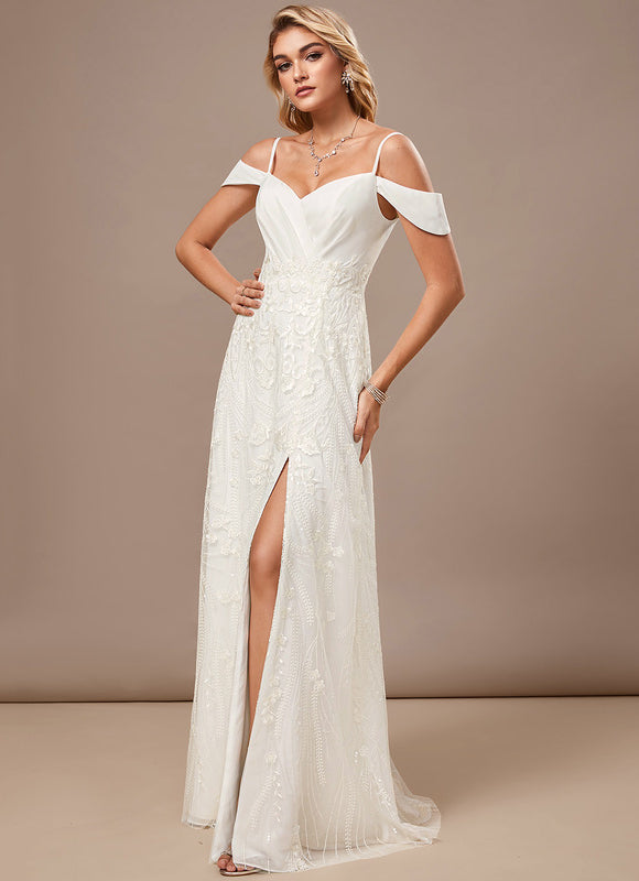 Robe Portefeuille Longue Blanche - gallery 1