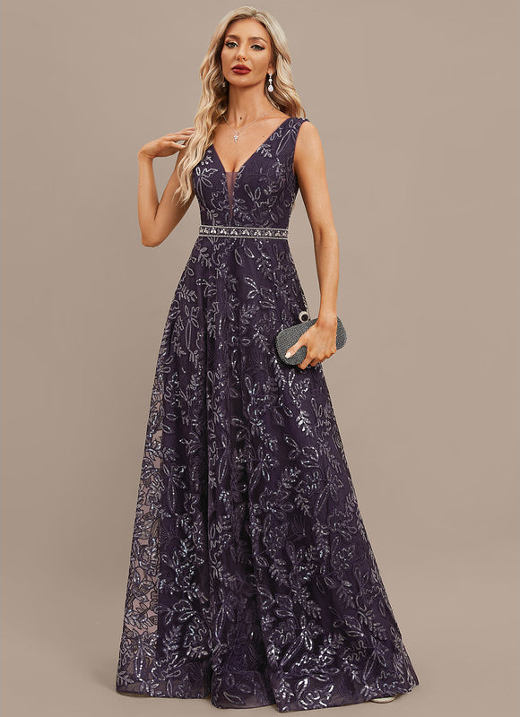 Robe Portefeuille Violet Pailleté - gallery 2