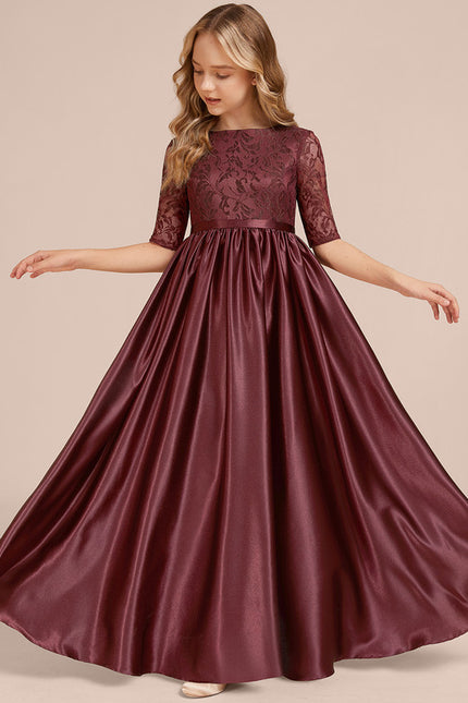 Robe Portefeuille Satin Bordeaux - gallery 4