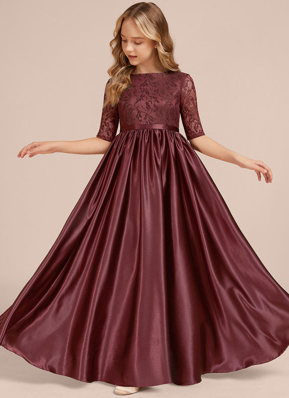 Robe Portefeuille Satin Bordeaux - gallery 4