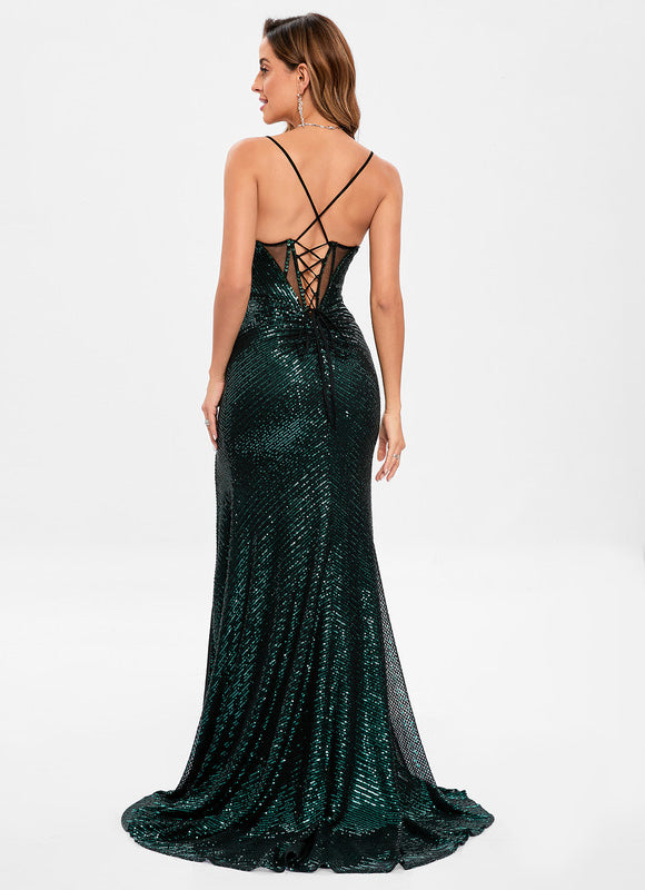 Robe Portefeuille Sirène Pailletée - gallery 4