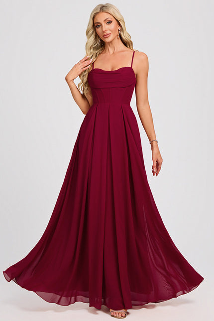 Robe Portefeuille Mousseline Bordeaux
