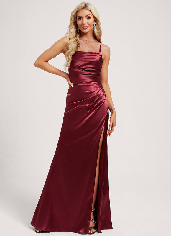 Robe Portefeuille Satin Élégante