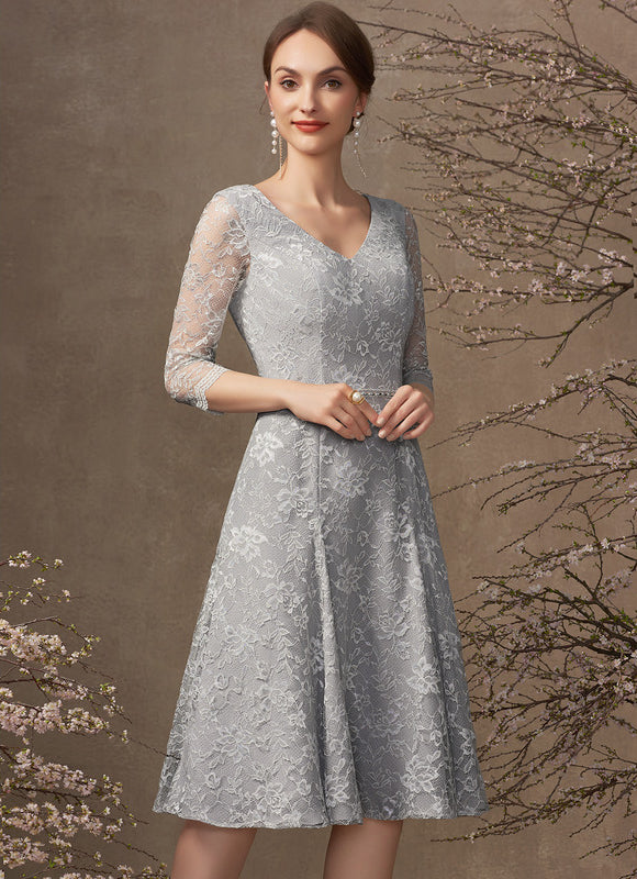 Robe Portefeuille Grise Florale - gallery 5