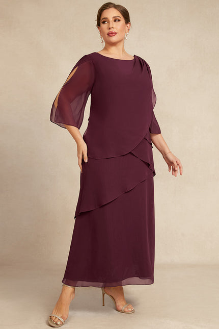 Robe Portefeuille Mousseline Prune - gallery 9