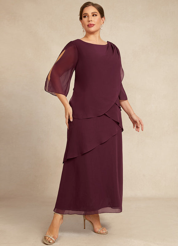 Robe Portefeuille Mousseline Prune - gallery 9