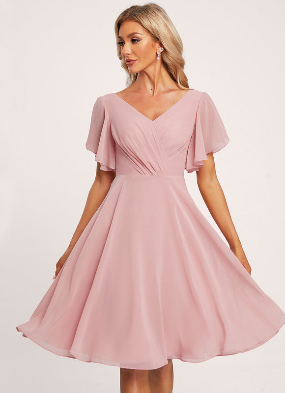 Robe Portefeuille Mousseline Rose - gallery 2