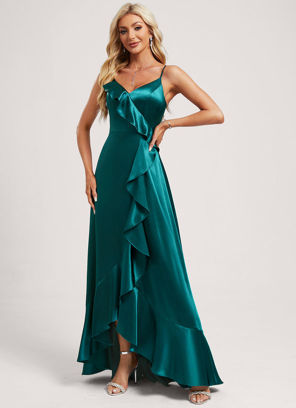 Robe Portefeuille Satin Fluide Élégante - gallery 3