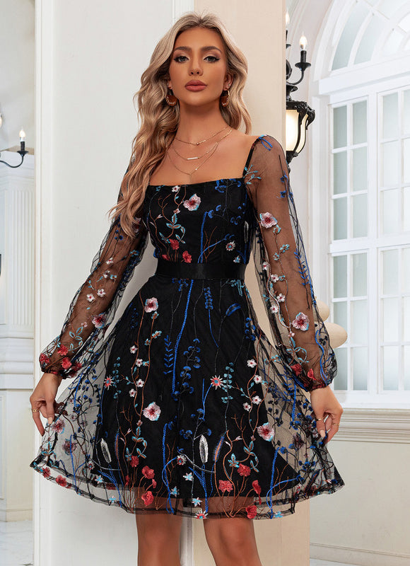 Robe Portefeuille Fleur Nocturne - gallery 3