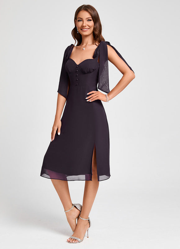 Robe Portefeuille Satinée Nuit - gallery 4