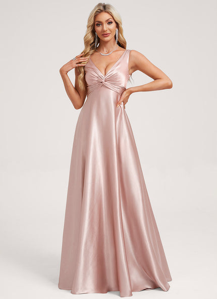 Robe Portefeuille Satin Rose Chic