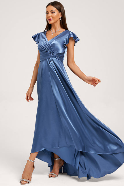 Robe Portefeuille Satin Fluide Élégante - gallery 1