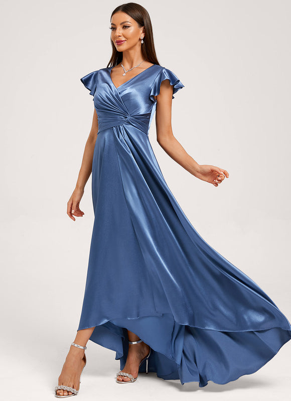 Robe Portefeuille Satin Fluide Élégante - gallery 1