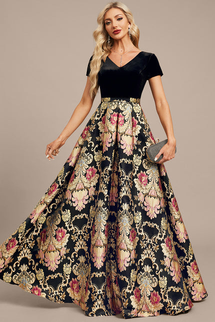 Robe Portefeuille Velours Floral
