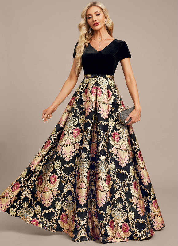 Robe Portefeuille Velours Floral