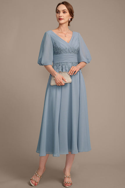 Robe Portefeuille Chiffon Céleste - gallery 5