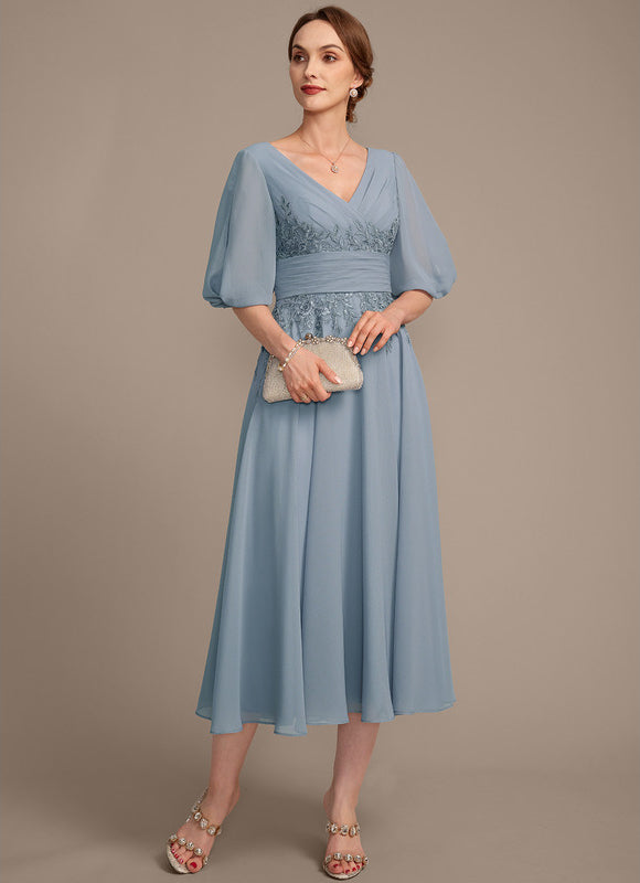 Robe Portefeuille Chiffon Céleste - gallery 5