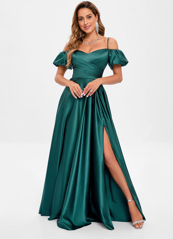 Robe Portefeuille Satin Azur - gallery 5
