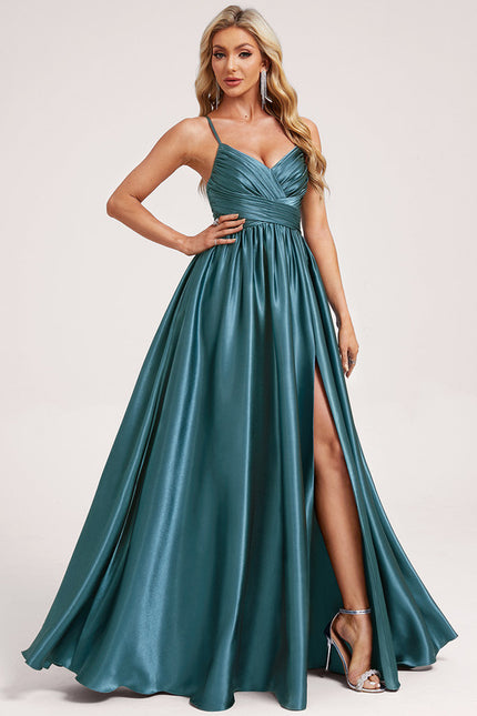 Robe Portefeuille Satin Rose Chic - gallery 1