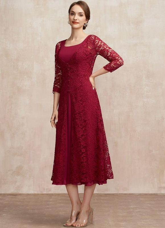 Robe Portefeuille Élégance Bourgogne - gallery 2