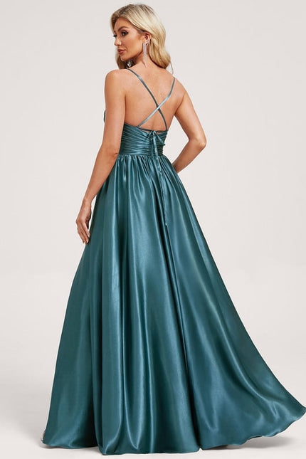 Robe Portefeuille Satin Rose Chic - gallery 5