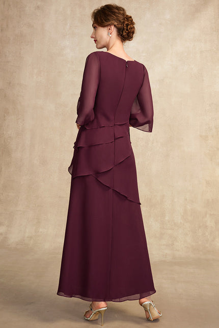 Robe Portefeuille Mousseline Prune - gallery 5