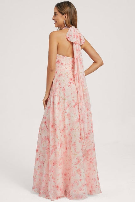 Robe Portefeuille Fleurie Poudrée - gallery 7