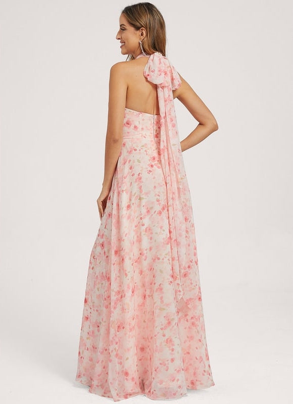 Robe Portefeuille Fleurie Poudrée - gallery 7