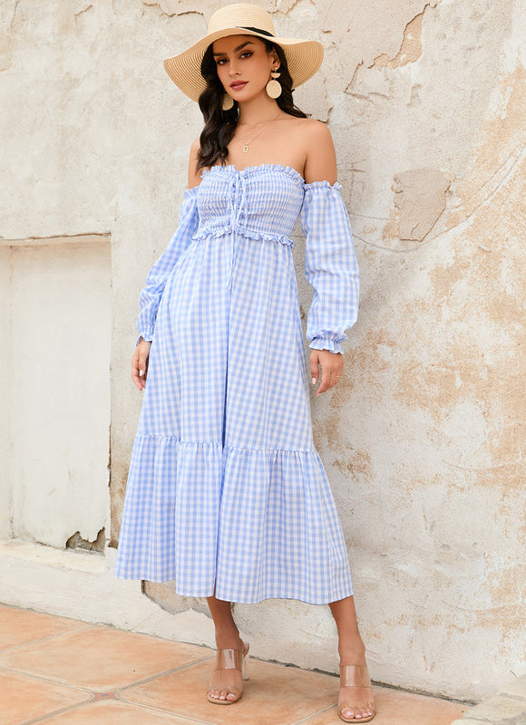 Robe Portefeuille Vichy Céleste - gallery 1