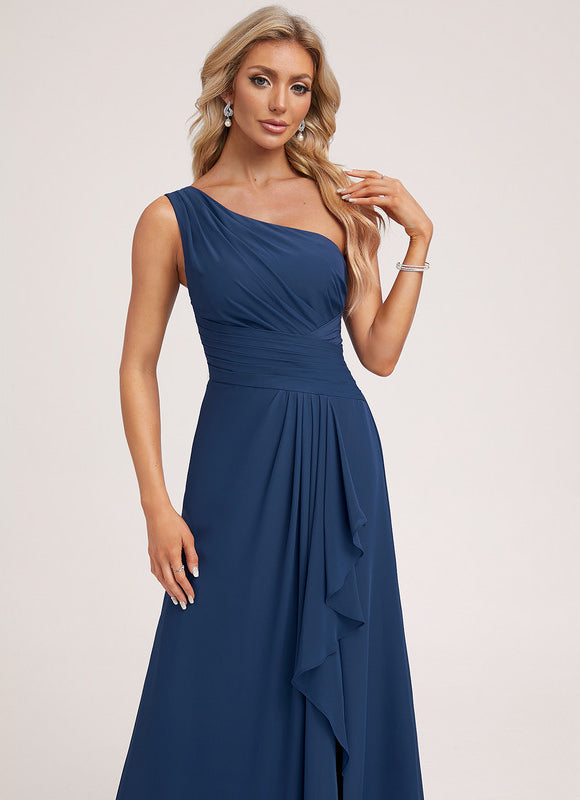 Robe Portefeuille Asymétrique Marine - gallery 4