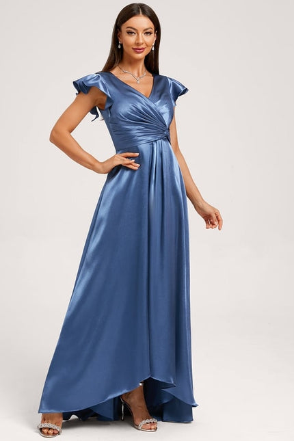 Robe Portefeuille Satin Fluide Élégante
