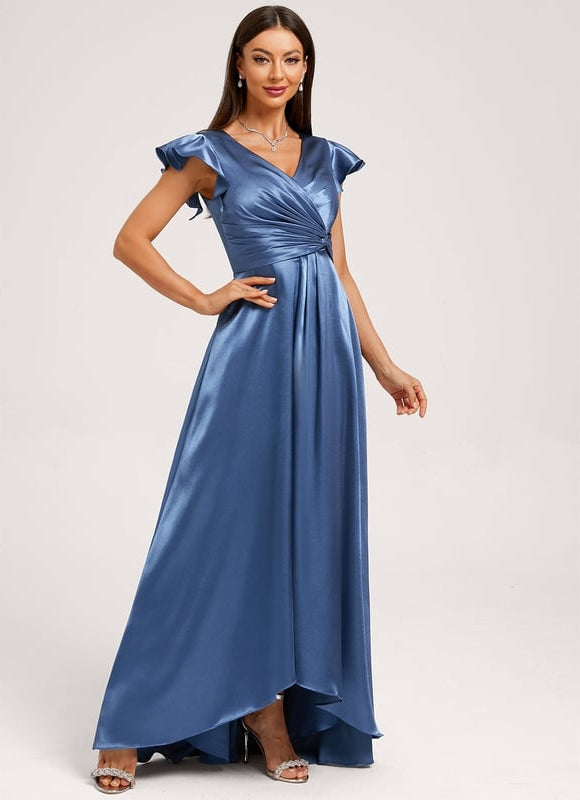 Robe Portefeuille Satin Fluide Élégante