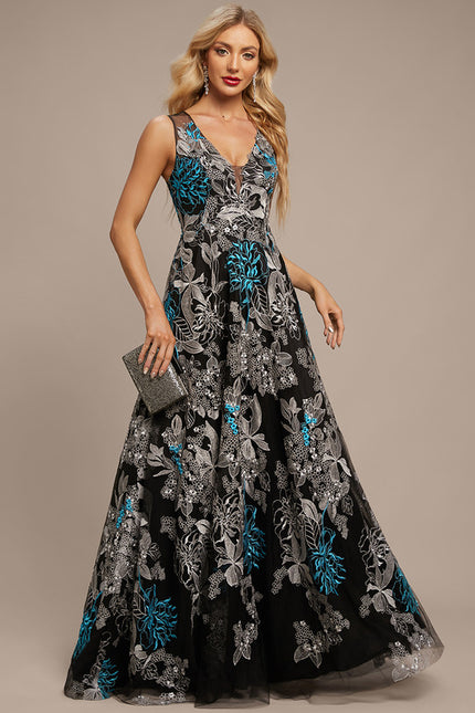 Robe Portefeuille Évasée Noire - gallery 4